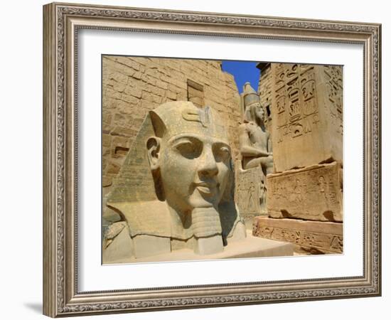 Statue of Ramses II and Obelisk, Luxor Temple, Luxor, Egypt, North Africa-Gavin Hellier-Framed Photographic Print