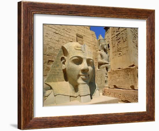 Statue of Ramses II and Obelisk, Luxor Temple, Luxor, Egypt, North Africa-Gavin Hellier-Framed Photographic Print