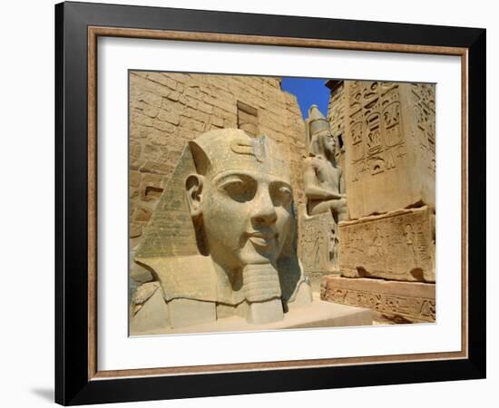 Statue of Ramses II and Obelisk, Luxor Temple, Luxor, Egypt, North Africa-Gavin Hellier-Framed Photographic Print