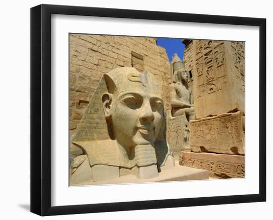 Statue of Ramses II and Obelisk, Luxor Temple, Luxor, Egypt, North Africa-Gavin Hellier-Framed Photographic Print