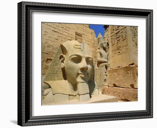 Statue of Ramses II and Obelisk, Luxor Temple, Luxor, Egypt, North Africa-Gavin Hellier-Framed Photographic Print