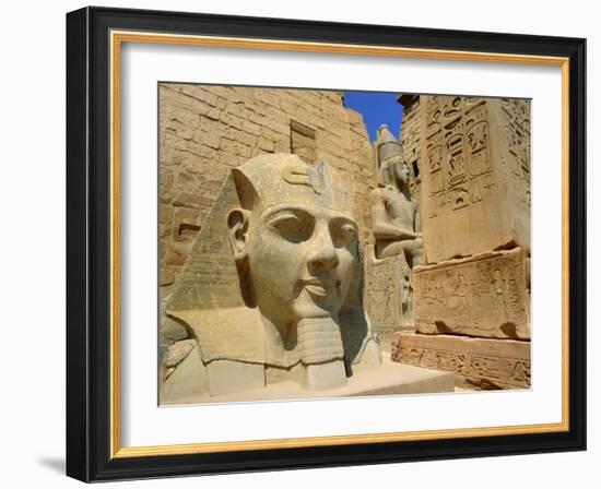 Statue of Ramses II and Obelisk, Luxor Temple, Luxor, Egypt, North Africa-Gavin Hellier-Framed Photographic Print