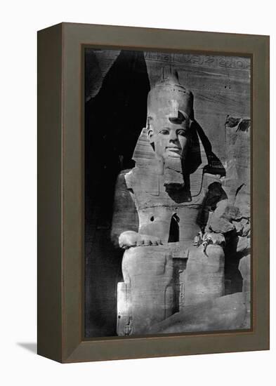 Statue of Ramses II at the Temple of Ramses II-Francis Frith-Framed Premier Image Canvas