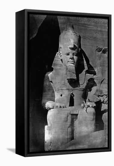 Statue of Ramses II at the Temple of Ramses II-Francis Frith-Framed Premier Image Canvas