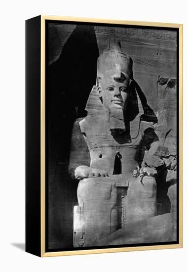 Statue of Ramses II at the Temple of Ramses II-Francis Frith-Framed Premier Image Canvas