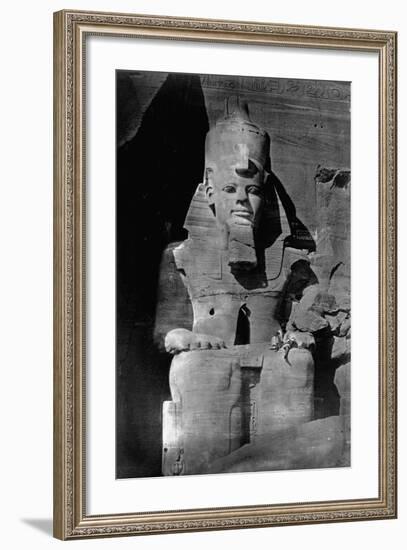 Statue of Ramses II at the Temple of Ramses II-Francis Frith-Framed Photographic Print