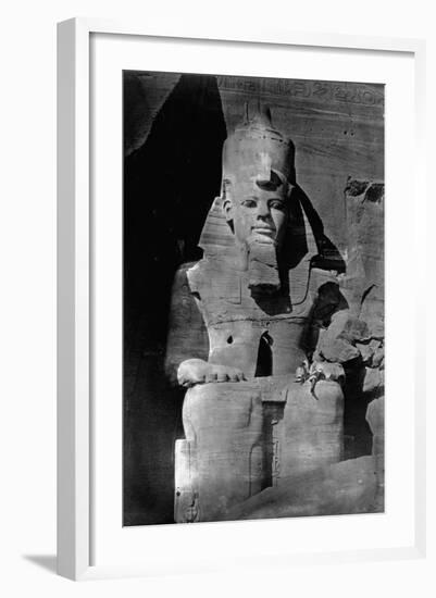 Statue of Ramses II at the Temple of Ramses II-Francis Frith-Framed Photographic Print