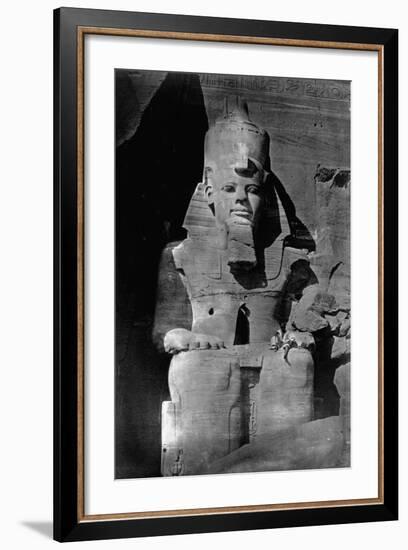 Statue of Ramses II at the Temple of Ramses II-Francis Frith-Framed Photographic Print