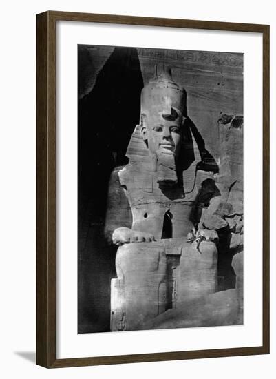 Statue of Ramses II at the Temple of Ramses II-Francis Frith-Framed Photographic Print