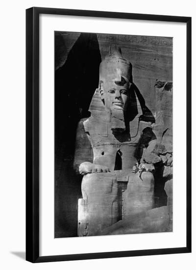 Statue of Ramses II at the Temple of Ramses II-Francis Frith-Framed Photographic Print