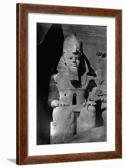 Statue of Ramses II at the Temple of Ramses II-Francis Frith-Framed Photographic Print