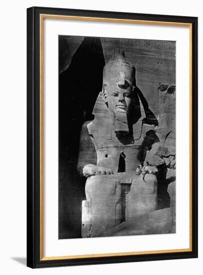 Statue of Ramses II at the Temple of Ramses II-Francis Frith-Framed Photographic Print