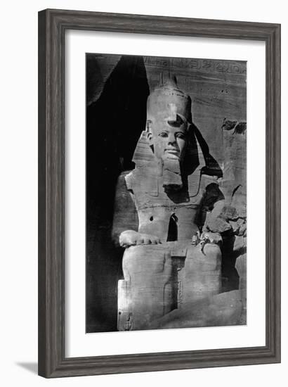 Statue of Ramses II at the Temple of Ramses II-Francis Frith-Framed Photographic Print