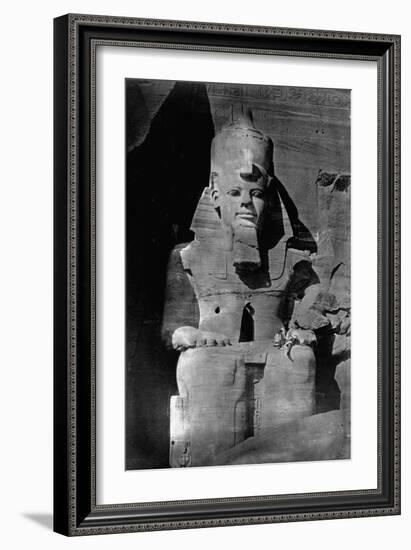 Statue of Ramses II at the Temple of Ramses II-Francis Frith-Framed Photographic Print