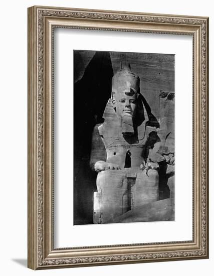 Statue of Ramses II at the Temple of Ramses II-Francis Frith-Framed Photographic Print