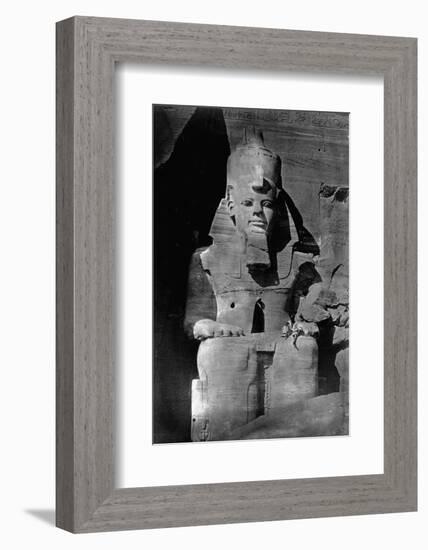 Statue of Ramses II at the Temple of Ramses II-Francis Frith-Framed Photographic Print