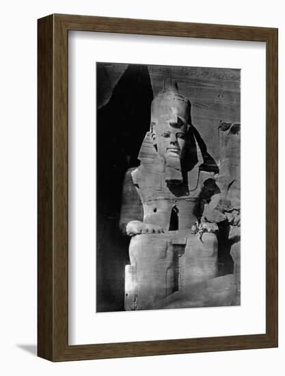 Statue of Ramses II at the Temple of Ramses II-Francis Frith-Framed Photographic Print