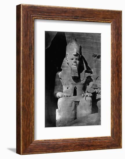 Statue of Ramses II at the Temple of Ramses II-Francis Frith-Framed Photographic Print