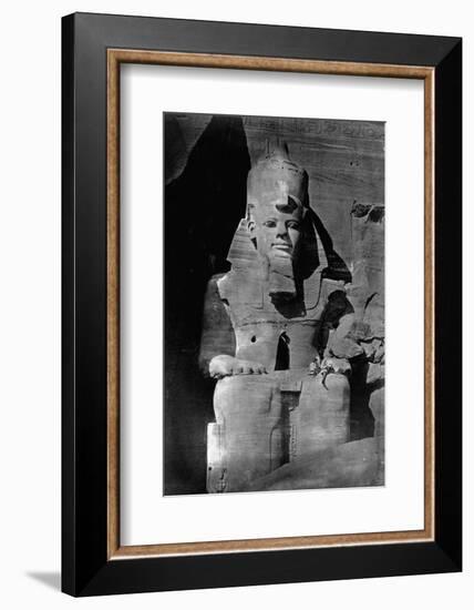 Statue of Ramses II at the Temple of Ramses II-Francis Frith-Framed Photographic Print