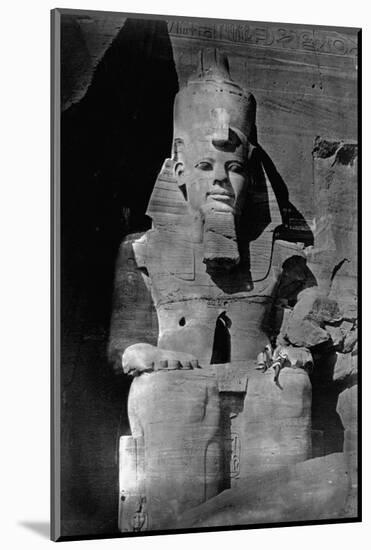 Statue of Ramses II at the Temple of Ramses II-Francis Frith-Mounted Photographic Print