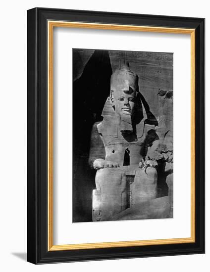 Statue of Ramses II at the Temple of Ramses II-Francis Frith-Framed Photographic Print