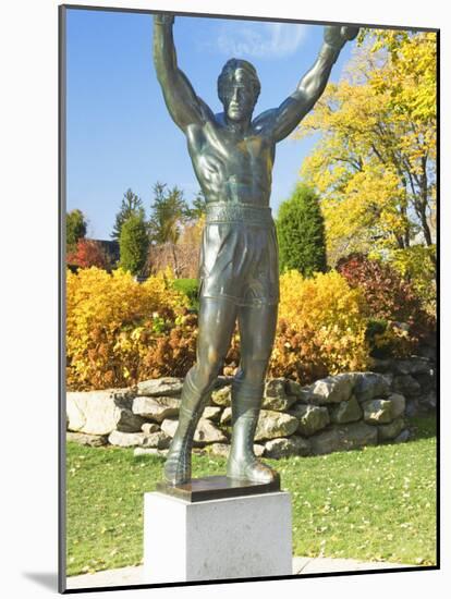 Statue of Rocky Balboa in a Park, Philadelphia Museum of Art, Benjamin Franklin Parkway-null-Mounted Photographic Print