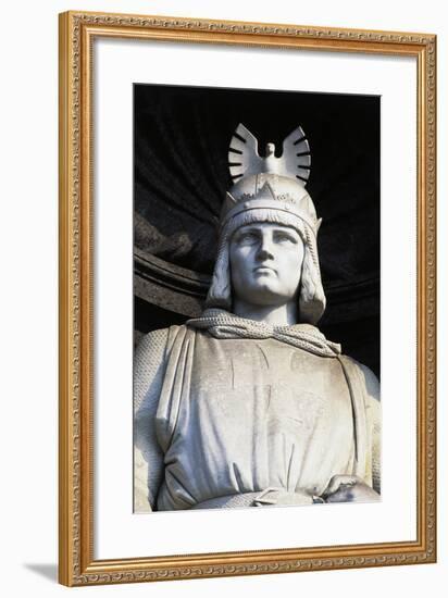 Statue of Roger II, Royal Palace, Naples, Campania, Italy, Detail-null-Framed Giclee Print