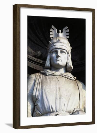 Statue of Roger II, Royal Palace, Naples, Campania, Italy, Detail-null-Framed Giclee Print