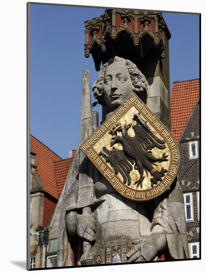 Statue of Roland, Market Square, UNESCO World Heritage Site, Bremen, Germany, Europe-Hans Peter Merten-Mounted Photographic Print