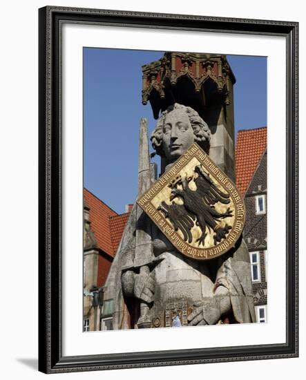 Statue of Roland, Market Square, UNESCO World Heritage Site, Bremen, Germany, Europe-Hans Peter Merten-Framed Photographic Print