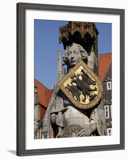 Statue of Roland, Market Square, UNESCO World Heritage Site, Bremen, Germany, Europe-Hans Peter Merten-Framed Photographic Print