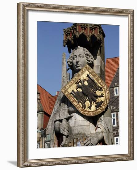 Statue of Roland, Market Square, UNESCO World Heritage Site, Bremen, Germany, Europe-Hans Peter Merten-Framed Photographic Print