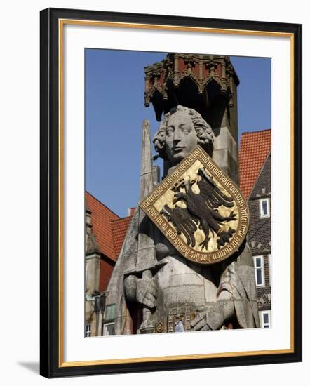 Statue of Roland, Market Square, UNESCO World Heritage Site, Bremen, Germany, Europe-Hans Peter Merten-Framed Photographic Print