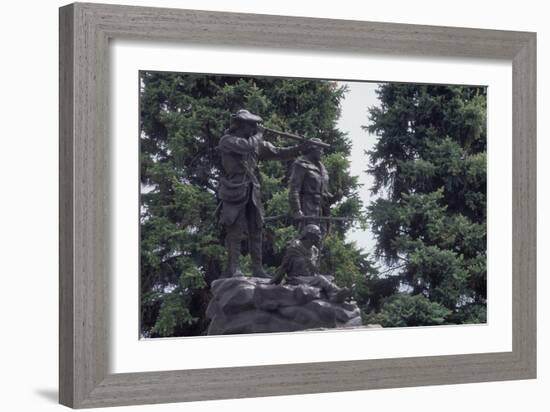 Statue of Sacagawea Guiding Lewis and Clark at Fort Benton, Montana-null-Framed Photographic Print