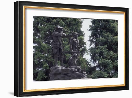 Statue of Sacagawea Guiding Lewis and Clark at Fort Benton, Montana-null-Framed Photographic Print