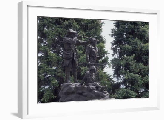 Statue of Sacagawea Guiding Lewis and Clark at Fort Benton, Montana-null-Framed Photographic Print