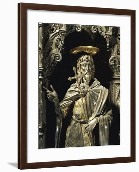 Statue of Saint John the Baptist from Silver Altar of Baptistery of San Giovanni-Michelozzo Di Bartolomeo-Framed Giclee Print