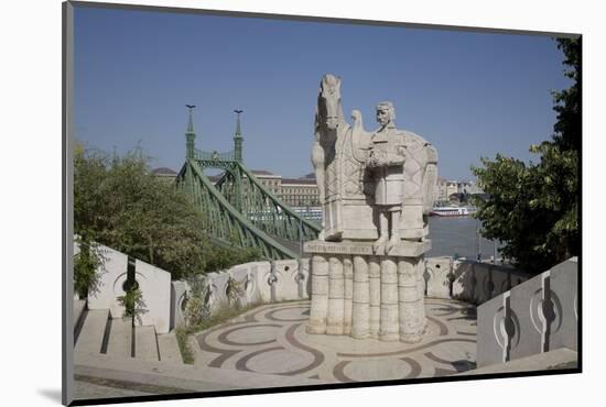 Statue of Saint Stephen Kiraly Near Liberty Bridge, Budapest, Hungary, Europe-Julian Pottage-Mounted Photographic Print