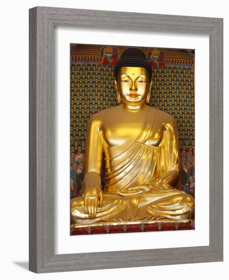 Statue of Sakyamuni Buddha in Main Hall of Jogyesa Temple-Pascal Deloche-Framed Photographic Print