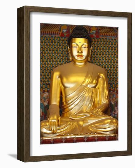 Statue of Sakyamuni Buddha in Main Hall of Jogyesa Temple-Pascal Deloche-Framed Photographic Print