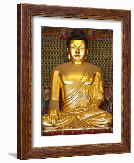 Statue of Sakyamuni Buddha in Main Hall of Jogyesa Temple-Pascal Deloche-Framed Photographic Print