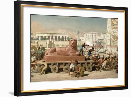 Statue of Sekhmet Being Transported, Detail of Israel in Egypt, 1867 (Detail)-Edward John Poynter-Framed Giclee Print