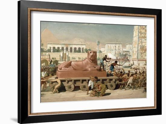 Statue of Sekhmet Being Transported, Detail of Israel in Egypt, 1867 (Detail)-Edward John Poynter-Framed Giclee Print