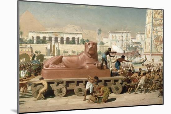 Statue of Sekhmet Being Transported, Detail of Israel in Egypt, 1867 (Detail)-Edward John Poynter-Mounted Giclee Print