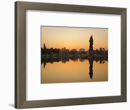 Statue of Shiva Rising Out of a Lake Sur Sagar in the Centre of Vadodara, Gujarat, India, Asia-Mark Chivers-Framed Photographic Print