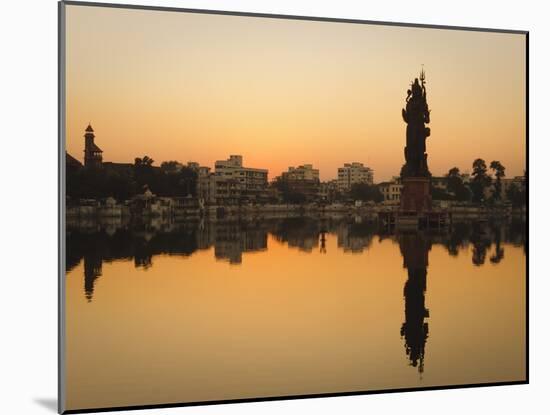 Statue of Shiva Rising Out of a Lake Sur Sagar in the Centre of Vadodara, Gujarat, India, Asia-Mark Chivers-Mounted Photographic Print