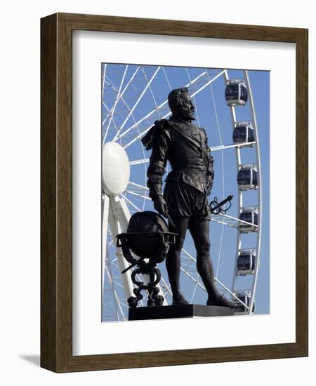 Statue of Sir Francis Drake, Plymouth Hoe, Plymouth, Devon, England, United Kingdom, Europe-Jeremy Lightfoot-Framed Photographic Print