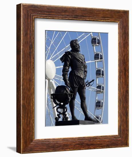 Statue of Sir Francis Drake, Plymouth Hoe, Plymouth, Devon, England, United Kingdom, Europe-Jeremy Lightfoot-Framed Photographic Print