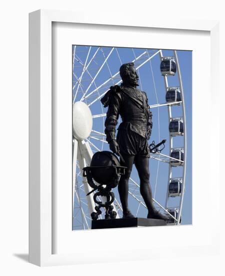 Statue of Sir Francis Drake, Plymouth Hoe, Plymouth, Devon, England, United Kingdom, Europe-Jeremy Lightfoot-Framed Photographic Print