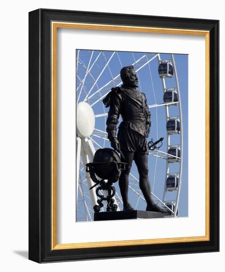 Statue of Sir Francis Drake, Plymouth Hoe, Plymouth, Devon, England, United Kingdom, Europe-Jeremy Lightfoot-Framed Photographic Print